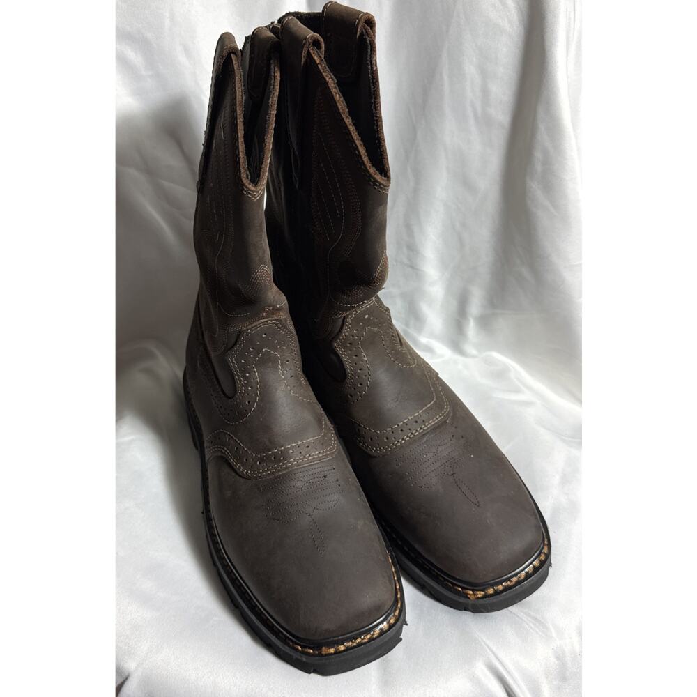 Cody James C9WR5 Men's Brown Leather Pull On Work Western Boots Size 8.5 EE NWOT